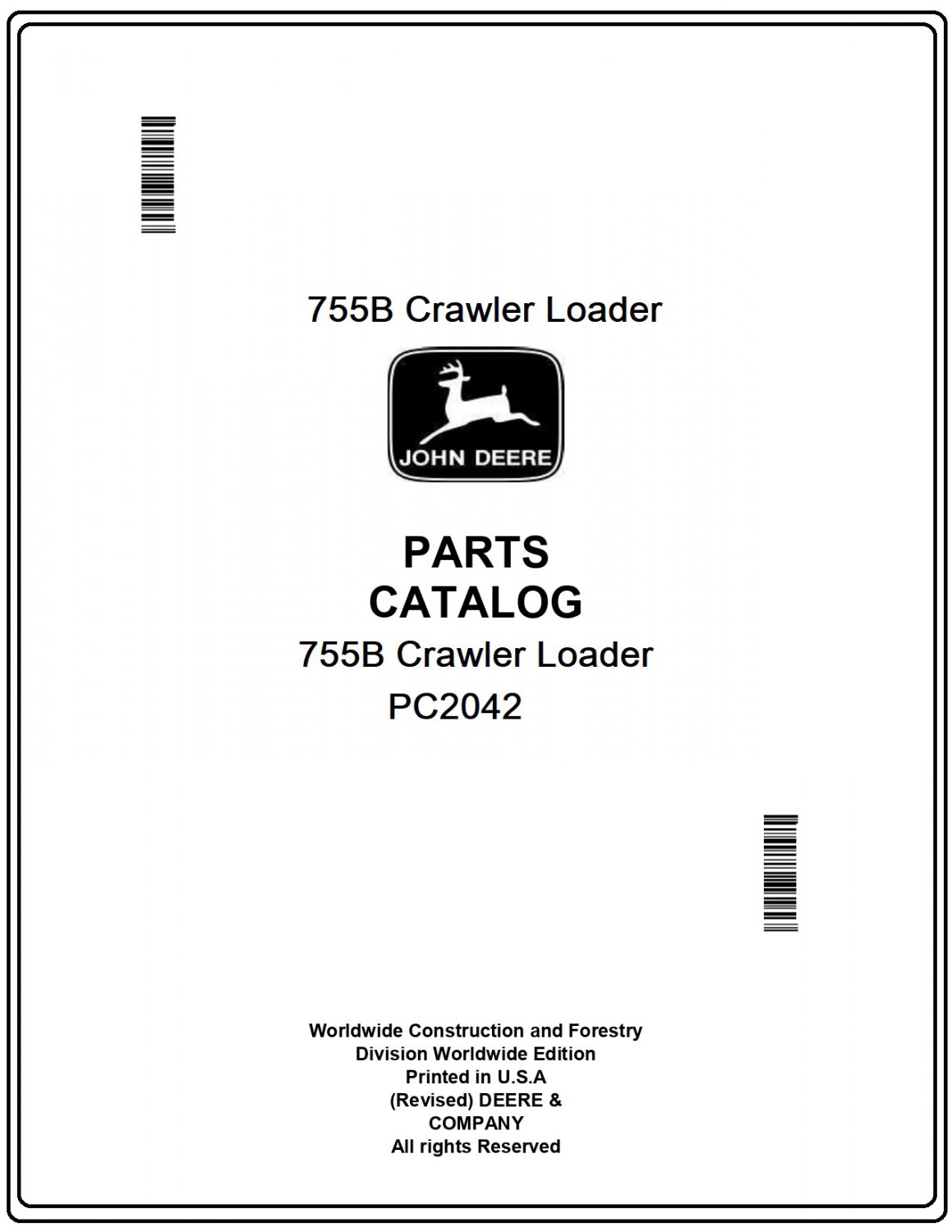 John Deere 755B Crawler Loader Parts Catalog Manual Download Pdf-PC2042
