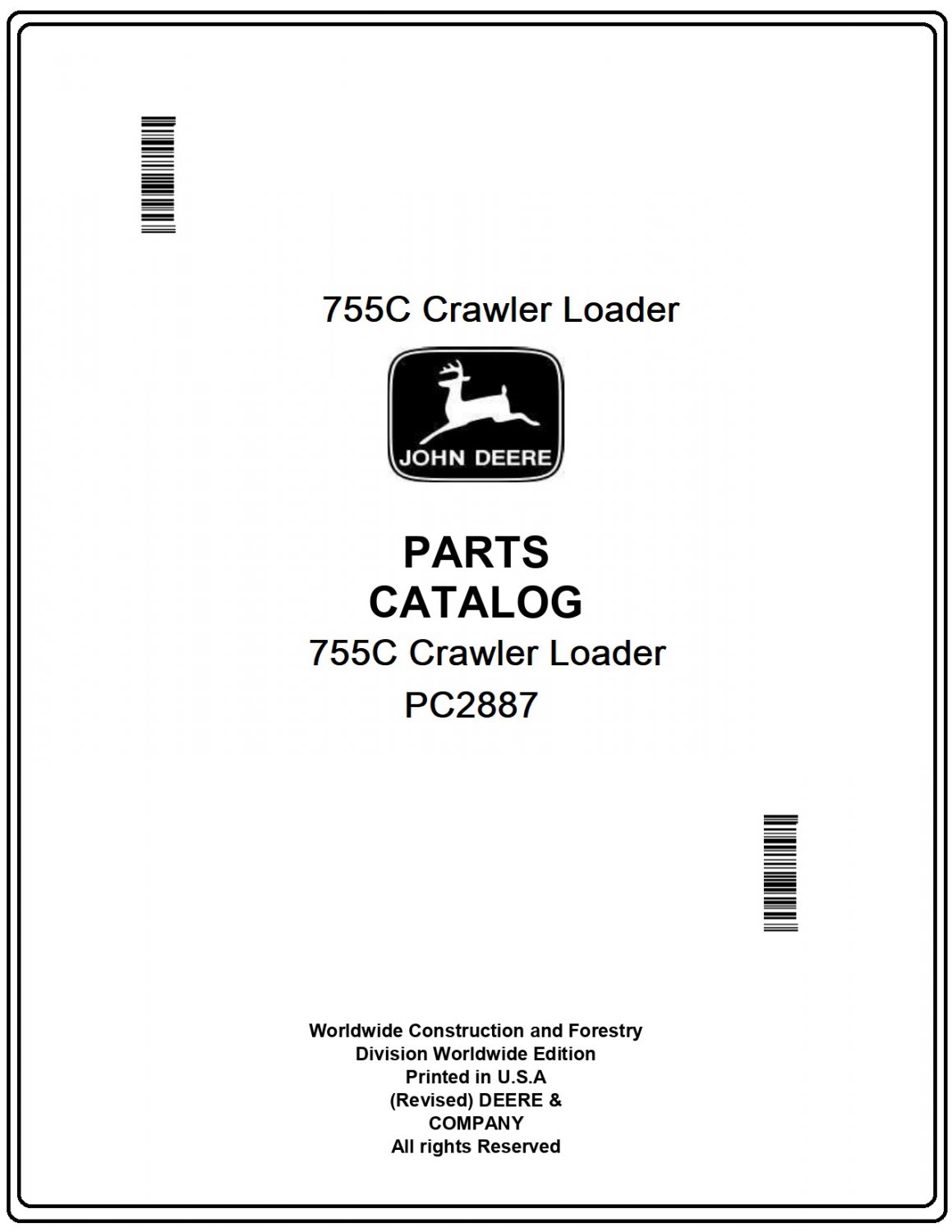 John Deere 755C Crawler Loader Parts Catalog Manual Download Pdf (Worldwide Edition)-PC2887