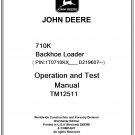 John Deere 710K Backhoe Loader Operation and Test Manual Download Pdf-TM12511