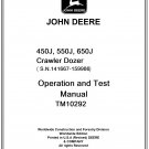 John Deere 450j, 550j, 650j Crawler Dozer Diagnostic and Test Service Manual Download Pdf-TM10292