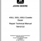 John Deere 450J, 550J, 650J Crawler Dozer Repair Technical Manual Download Pdf-TM10722
