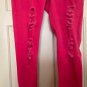 RUE 21 HOT PINK DISTRESSED  JEWELED SKINNY LEG JEANS SIZE 13/14