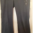RUBY RED JEWELED BLACK JEANS SIZE 12 PETITE