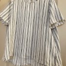 WHO WHAT WEAR TOP WHITE BLACK PINSTRIPE XL