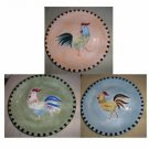 LILLIAN VERNON PLATES ROOSTER DESIGN 8"  3 AVAILABLE