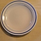STONEWARE WHITE WITH BLUE RIM 6.5"