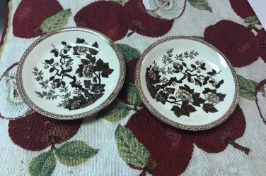 Vintage Nasco Indian Tree Saucers plates set of 2 brown