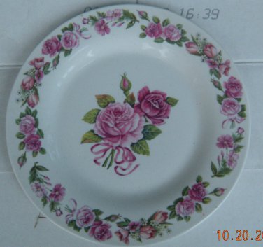 Da Zhong dinner plate floral pink rose