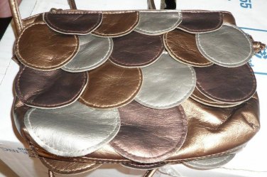 Bueno Collection Brown Metallic Fish Scale Purse