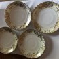 Vintage Noritake #175 Flat Cups & Saucers Set of 4 Gold Moriage ScrollsFlowers