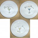 Pottery Barn Appetizer Plate 3 TO CHOOSE FROM Lemon Drop Appletini or Blue Moon