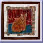 "Afternoon Cat" Original batik painting, framed