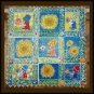 "Sue Cracks Up" Original Batik Art Quilt, Sunflowers, Sunbonnet Sue