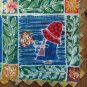 "Sue Cracks Up" Original Batik Art Quilt, Sunflowers, Sunbonnet Sue
