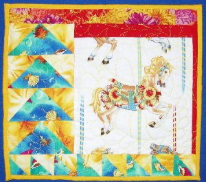Yellow Merry-Go-Round Horse Wall Hanging, 13"