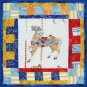 Blue Merry-Go-Round Horse Wall Hanging 14" quilted
