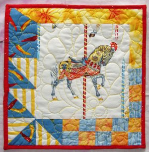 Red Merry-Go-Round Horse Wall Hanging, 12"