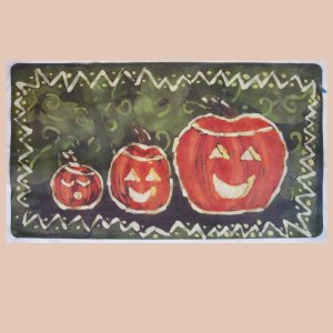 Pumkin Row batik floor cloth or table topper