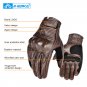 INBIKE Men Zipper Leather Full Finger Touchscreen Protective Motocross Racing Gloves IM805