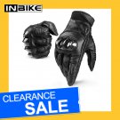 INBIKE Mens Genuine Leather Motorcycle Thermal MTB Bike Touch Screen 3mm EVA Palm Pad Gloves IM808