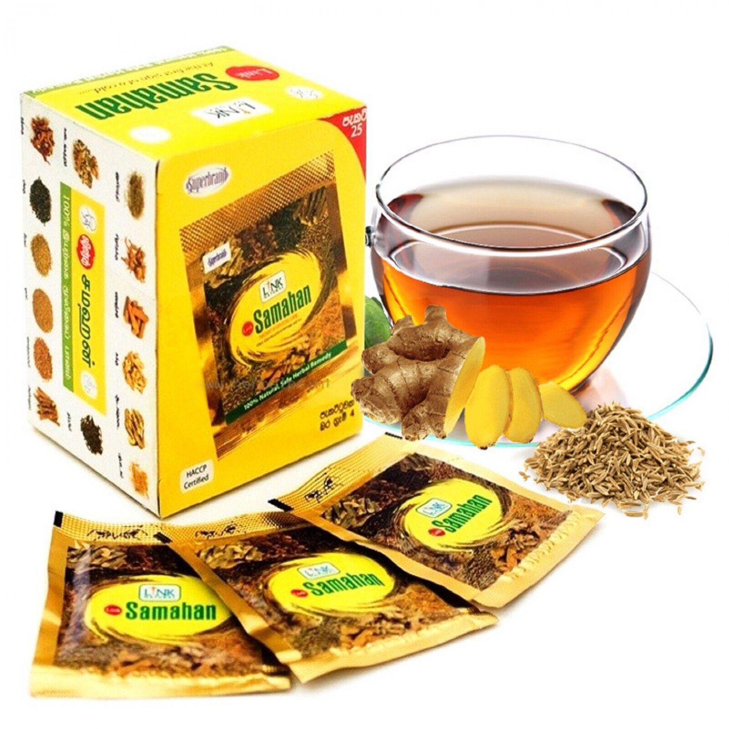 Samahan Ayurvedic Herbal Tea Natural Drink  Cough & Cold 100% sri Lanka product