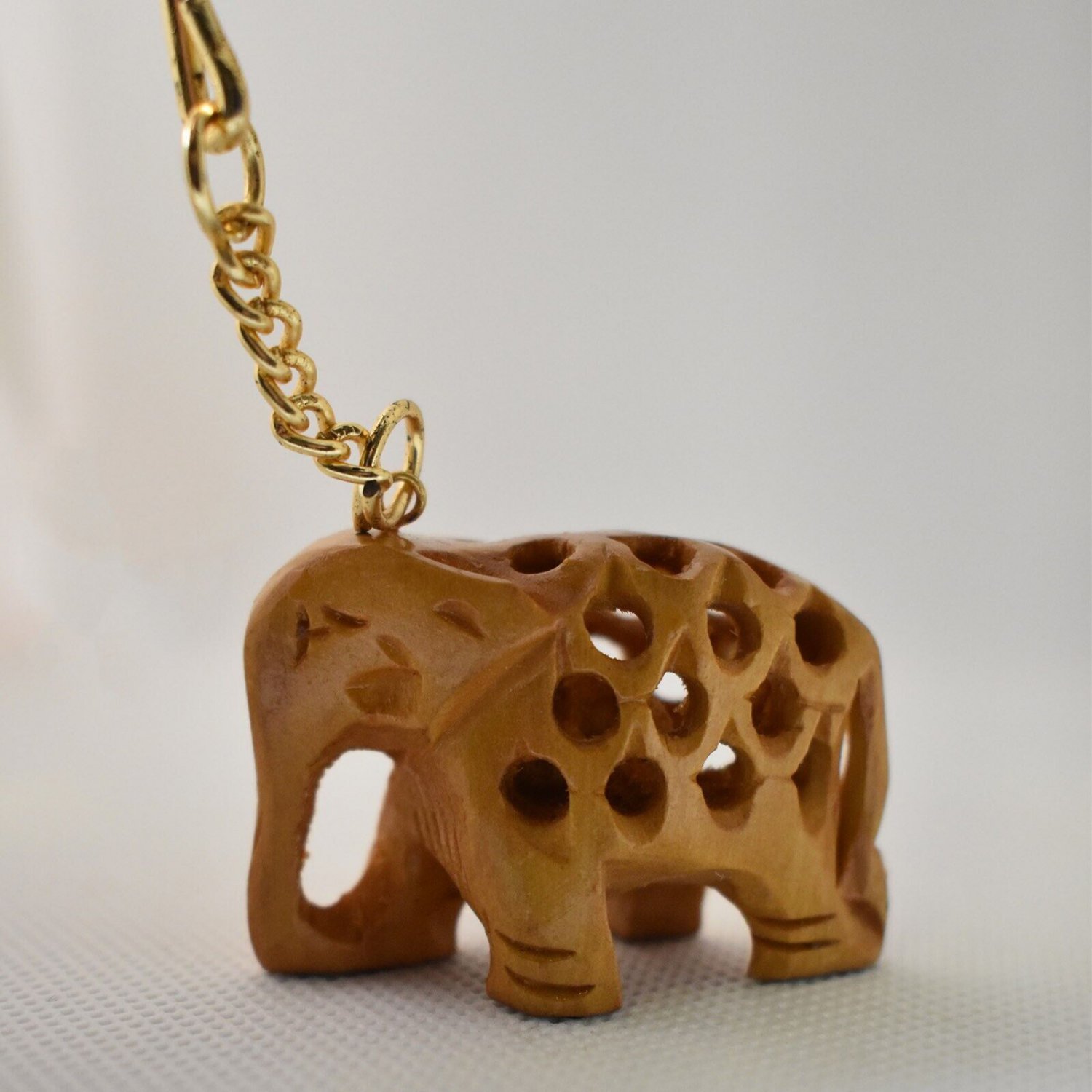 Wooden New Key Tag -traditional Handmade Elephant Key Tag Ring Chain Gift item