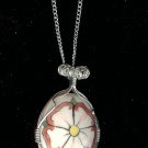 Wire Wrapped Large Rose Pendant Necklace