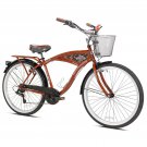 Men's 26" Margaritaville Cruiser Bike Perfect Fit Frame Comfort Ride, Wood Grain