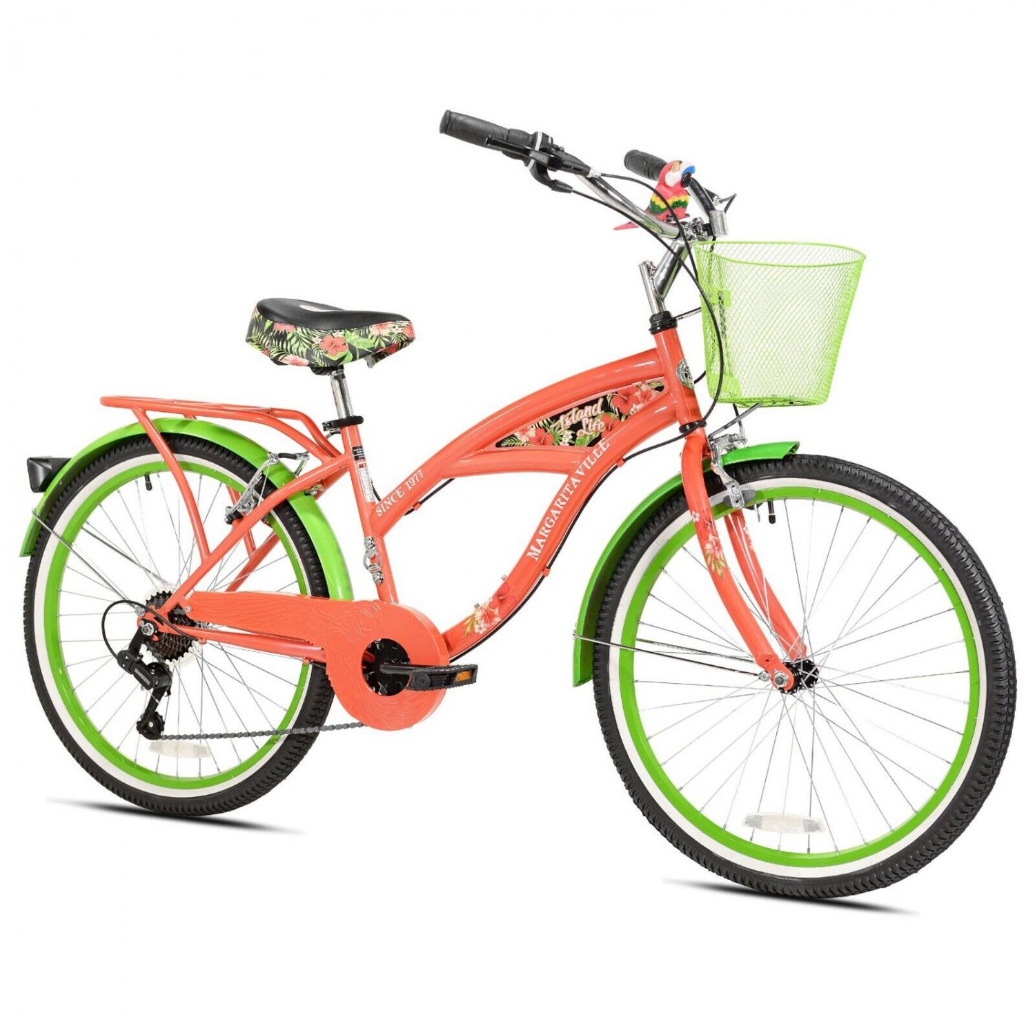 Girl's 24" Margaritaville Cruiser Bike Perfect Fit Frame Comfort Ride