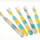 5-Pack Vintage Yellow-Blue Summer Design Toothbrush By Alan Stuart of New York