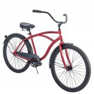 Men's Beach Cruiser Bike 26 Inch Perfect Fit Steel Frame Comfort Ride, Red