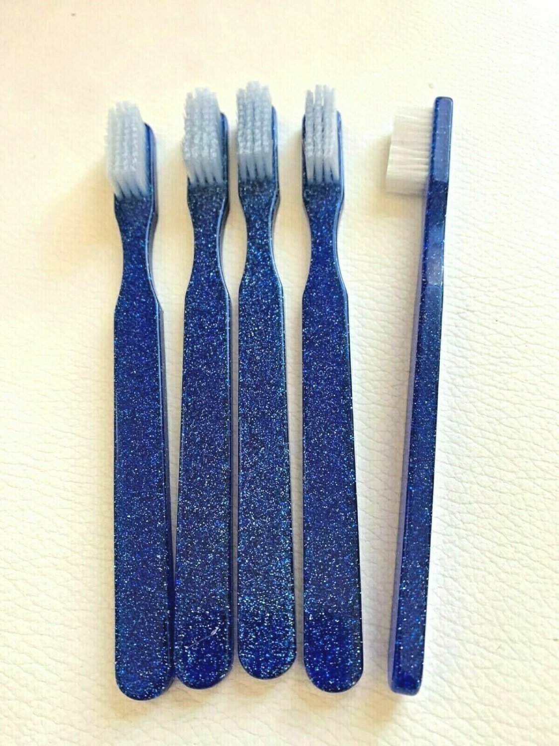 5-Pack Navy Blue Stardust Vintage Design Toothbrush By Alan Stuart of New York
