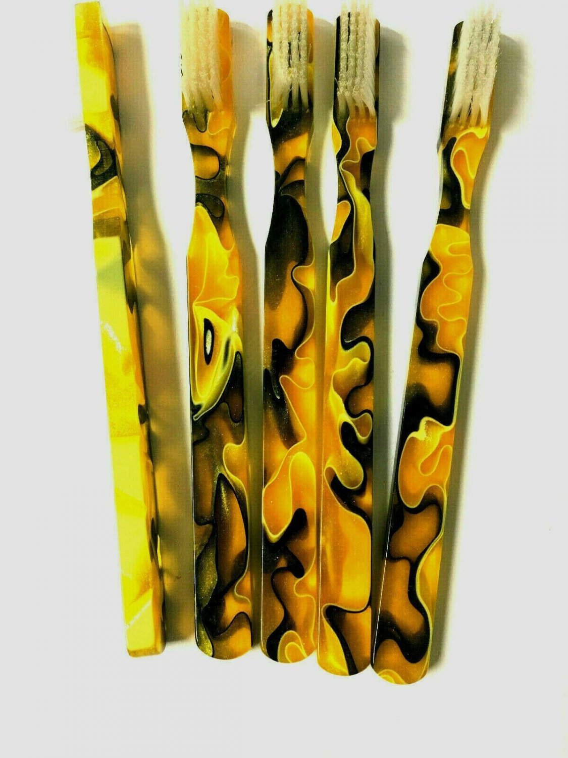 5-Pack Yellow Lava Vintage Design Toothbrush By Alan Stuart of New York