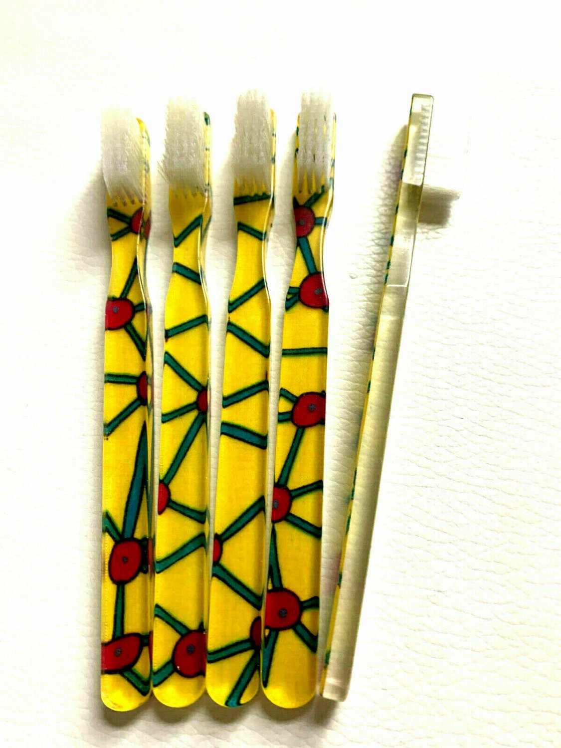 5-Pack Vintage Yellow Desert Design Toothbrush By Alan Stuart of New York