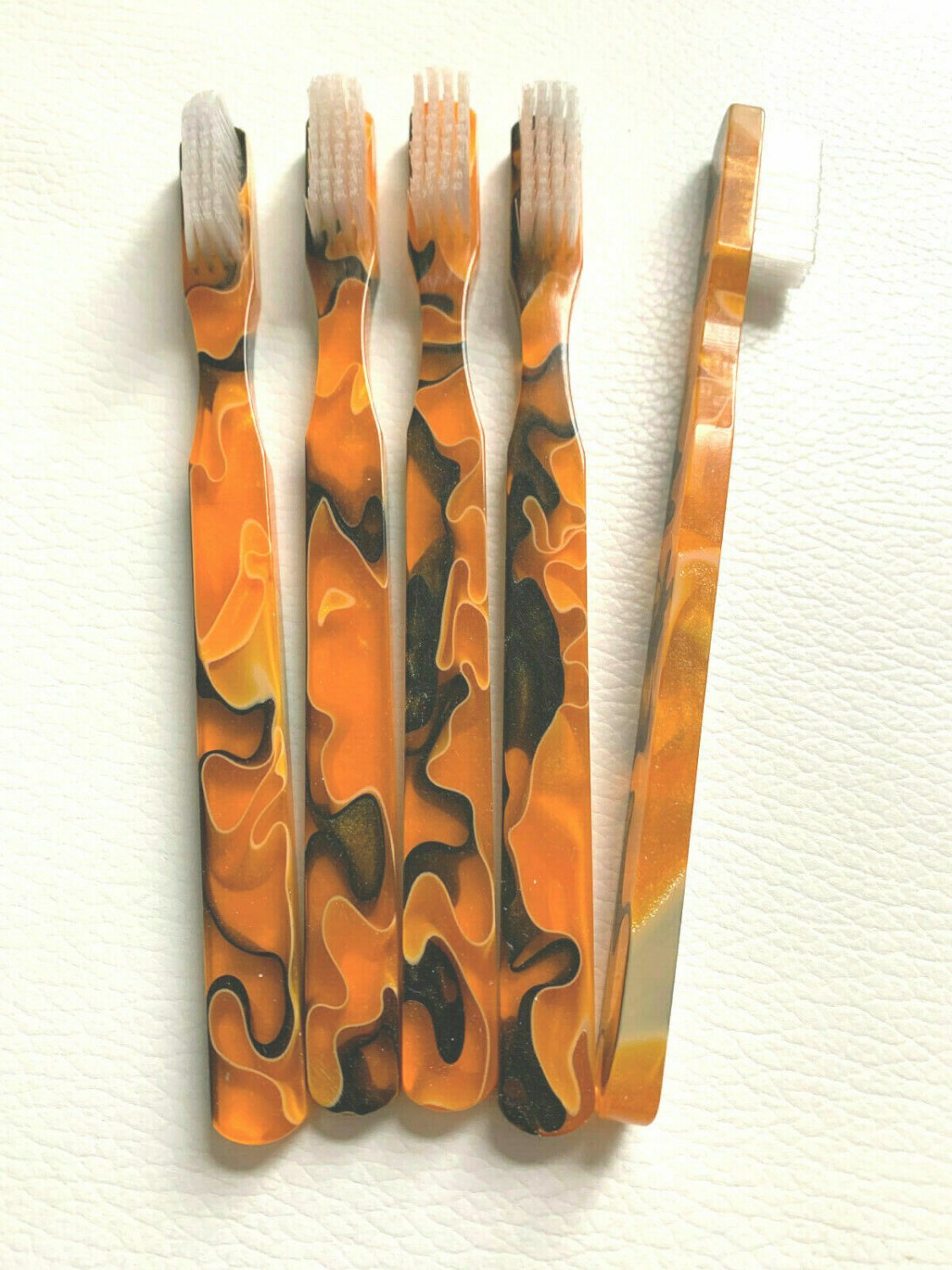 5-Pack Vintage Orange Lava Design Toothbrush By Alan Stuart of New York