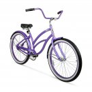 26" Women's Classic Beach Cruiser Bike Lightweight Comfort Ride, Purple