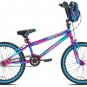 Girls' 2 Illusion BMX Bike 20" Wheels and Steel Frame Comfort Ride, Blue Purple