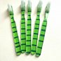 5-Pack Green Grass Stripe Vintage Design Toothbrush By Alan Stuart of New York