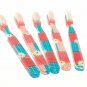 5-Pack Vintage Red-Blue Checkered Design Toothbrush By Alan Stuart of New York
