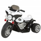 3-Wheel Police Patrol Ride-On Battery-Powered Motorcycle w/ Siren, Age 2+, Black