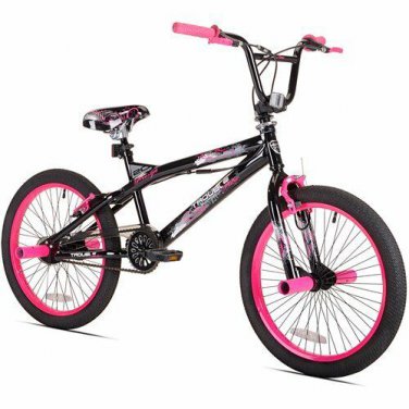 Girl s 20 Trouble BMX Bike w Front Pegs Cool Pink Graphics Rider Height 4 2