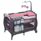 Foldable Full-Size Deluxe Bassinet Nursery Center w/ Mobile, NB to 4M, Pink