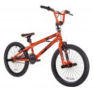 Boys' Thruster BMX Bike 20" w/ Front and Rear Pegs, Ages 8-12, Neon Orange