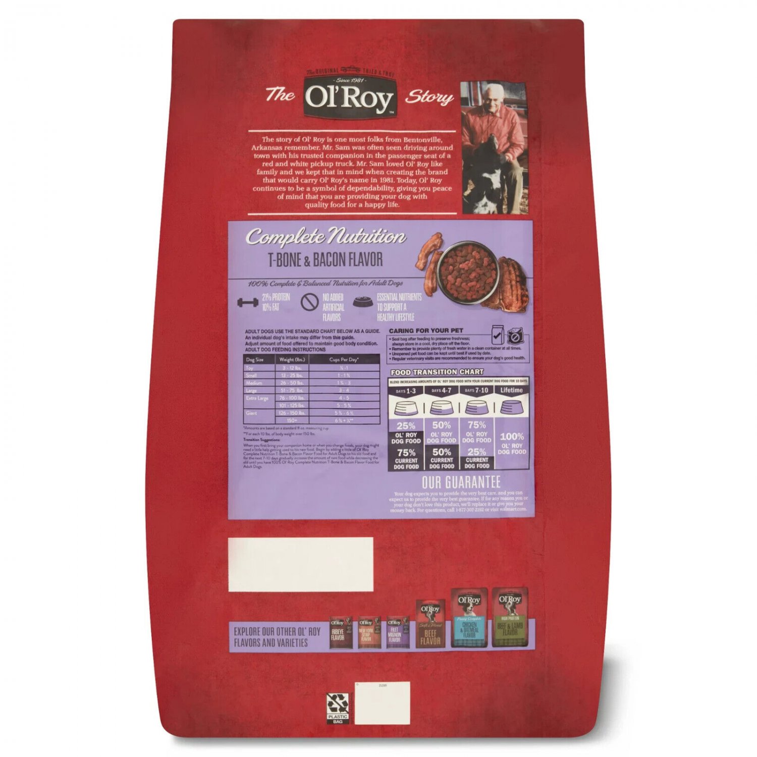 46 lb. Bag Ol' Roy Complete Nutrition Dry Dog Food, TBone & Bacon Flavor
