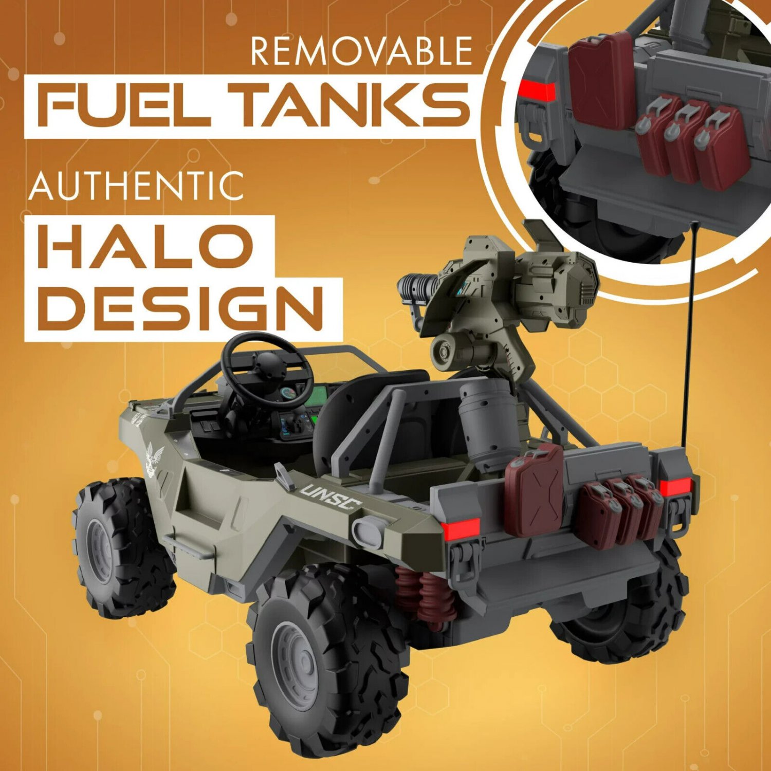 Microsoft Halo Warthog 24V Battery-Powered Ride-On w/Laser Tag Blaster