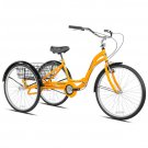 26" Alameda Folding Adult Tricycle Comfort Ride Cruiser Trike, Yellow Sunset