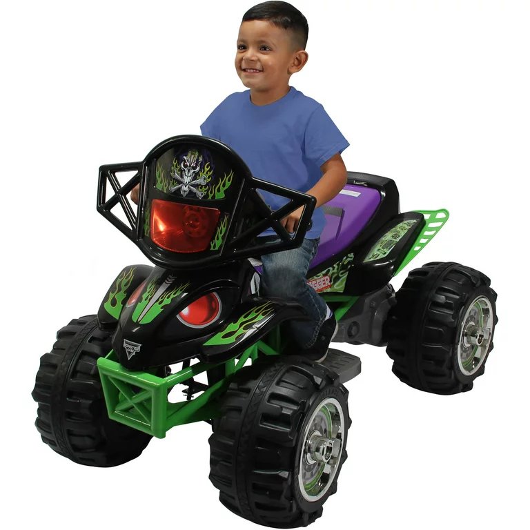 Monster Jam Grave Digger Battery-Powered 12V Ride-On Quad, Ages 3+