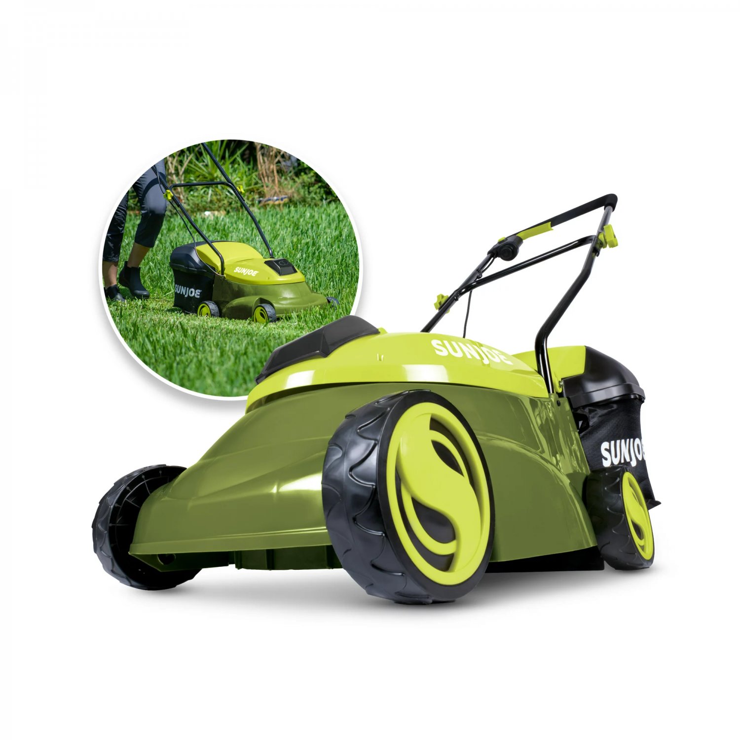 Cordless Electric Powerful Push Lawn Mower, 12AMP, 3 Cutting Height Positions