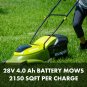 Cordless Electric Powerful Push Lawn Mower, 12AMP, 3 Cutting Height Positions