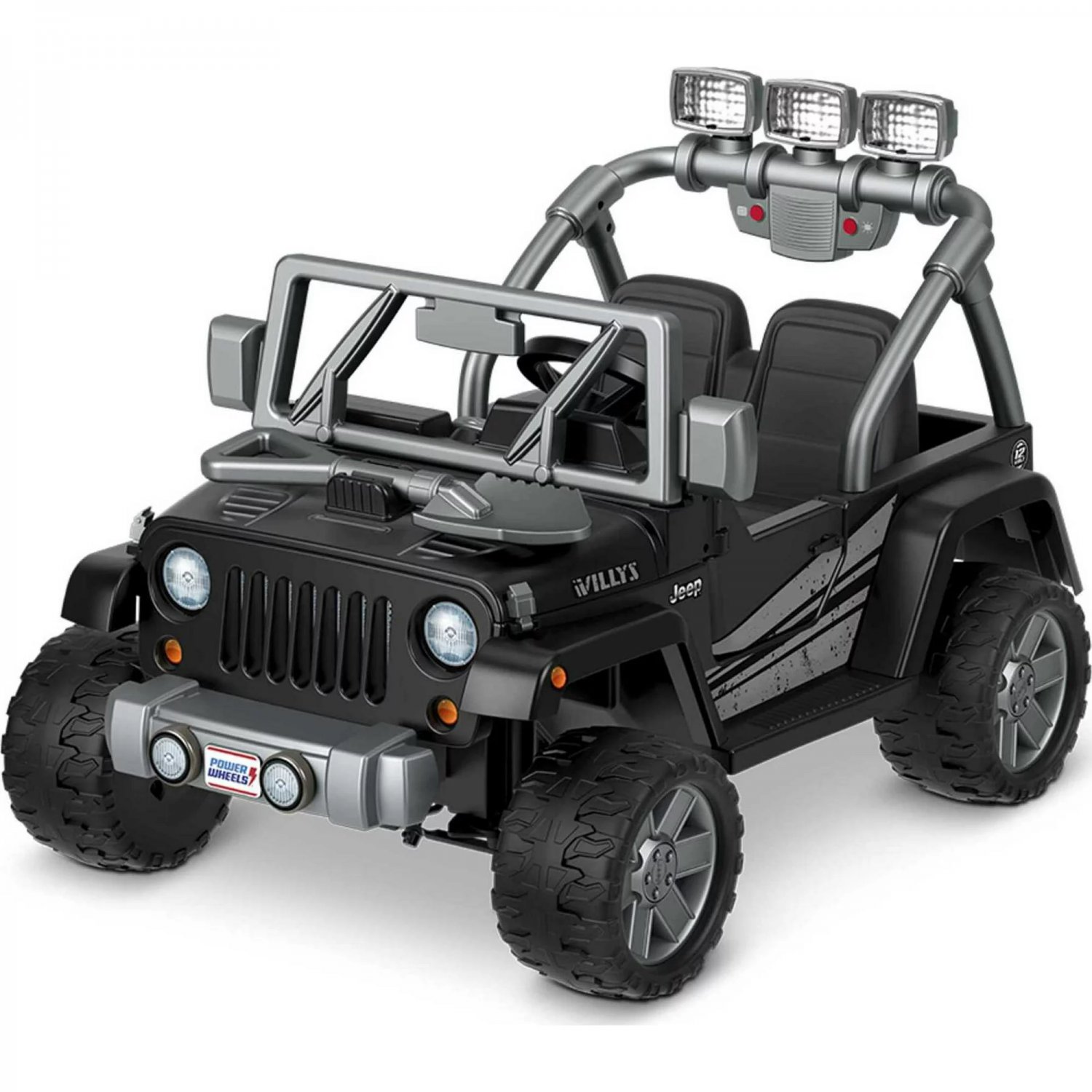 Power Wheels Jeep Wrangler Willys 12V Battery-Powered Ride-On, Ages 3+